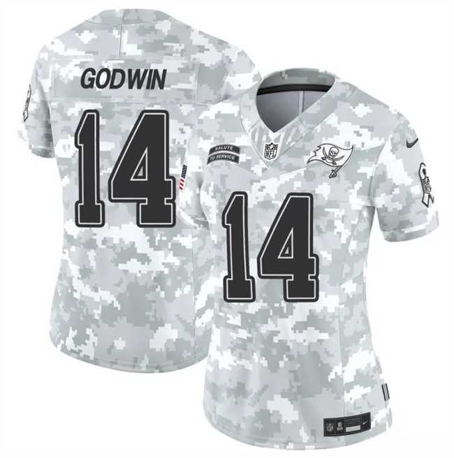 Women%27s Tampa Bay Buccaneers #14 Chris Godwin 2024 F.U.S.E Arctic Camo Salute To Service Limited Stitched Jersey Dzhi->tampa bay buccaneers->NFL Jersey